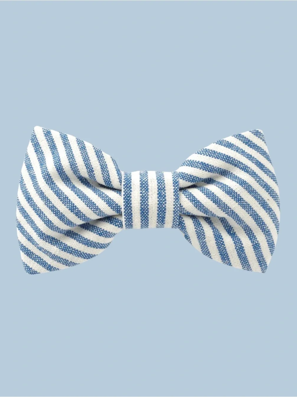 The Foggy Dog Lake Blue Stripe Dog Bow Tie Size Small Made in USA